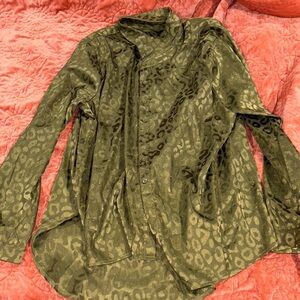 Leopard Print Button-Up Shirt
